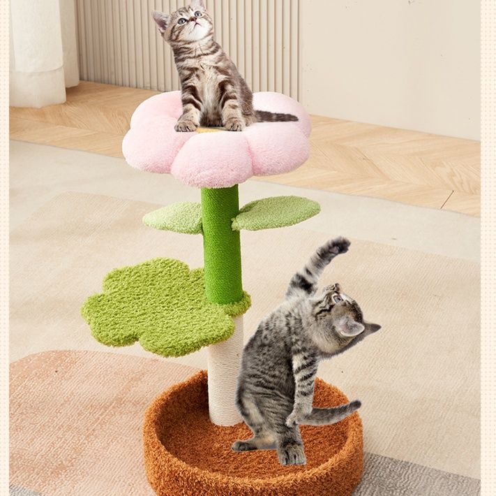 猫グッズ お花型キャットタワー爪磨き