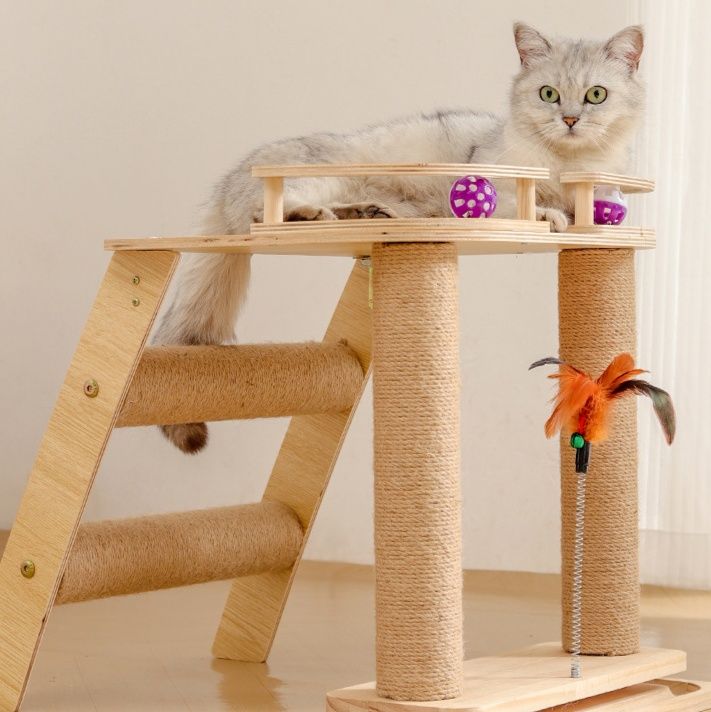 猫グッズ 爪とぎ付き遊びタワー 猫ちゃん運動パラダイス