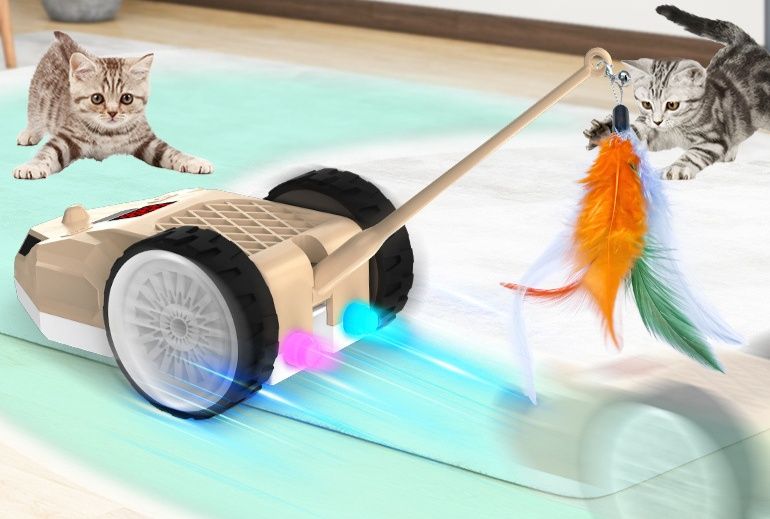 猫グッズ 自動猫じゃらしカー