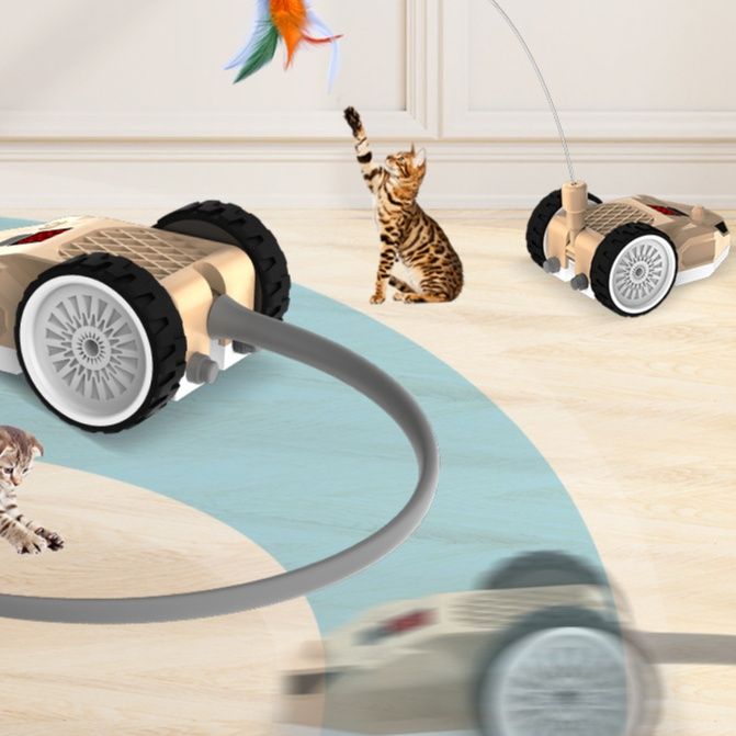猫グッズ 自動猫じゃらしカー