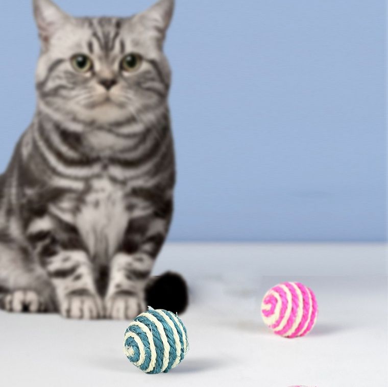 猫グッズ 天然麻縄ボール 猫ちゃん運動玉