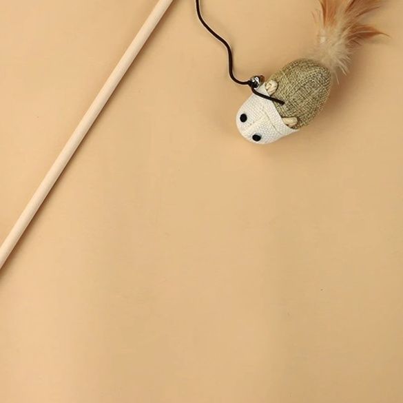 猫グッズ 天然木の猫じゃらし棒