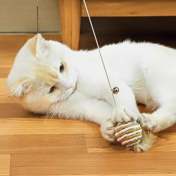 猫グッズ 天然木の猫じゃらし棒