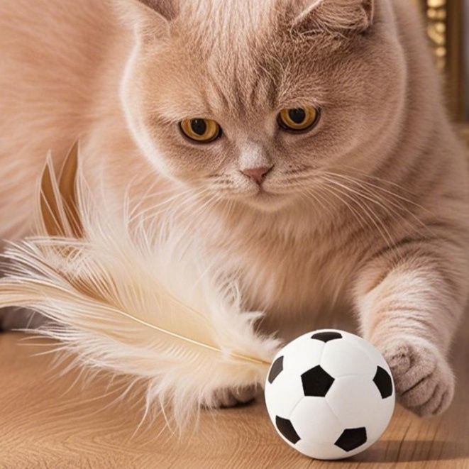 猫グッズ ふわふわスポーツボール猫じゃらし