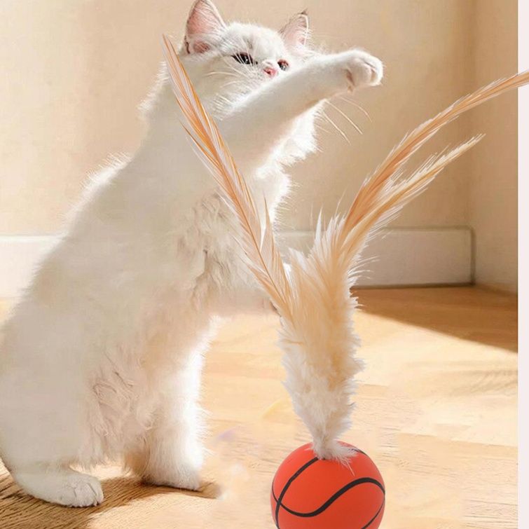 猫グッズ 羽根つきスポーツボール