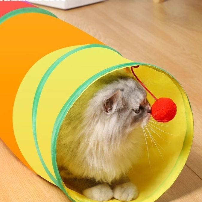 猫グッズ にゃんこトンネル折りたたみ式