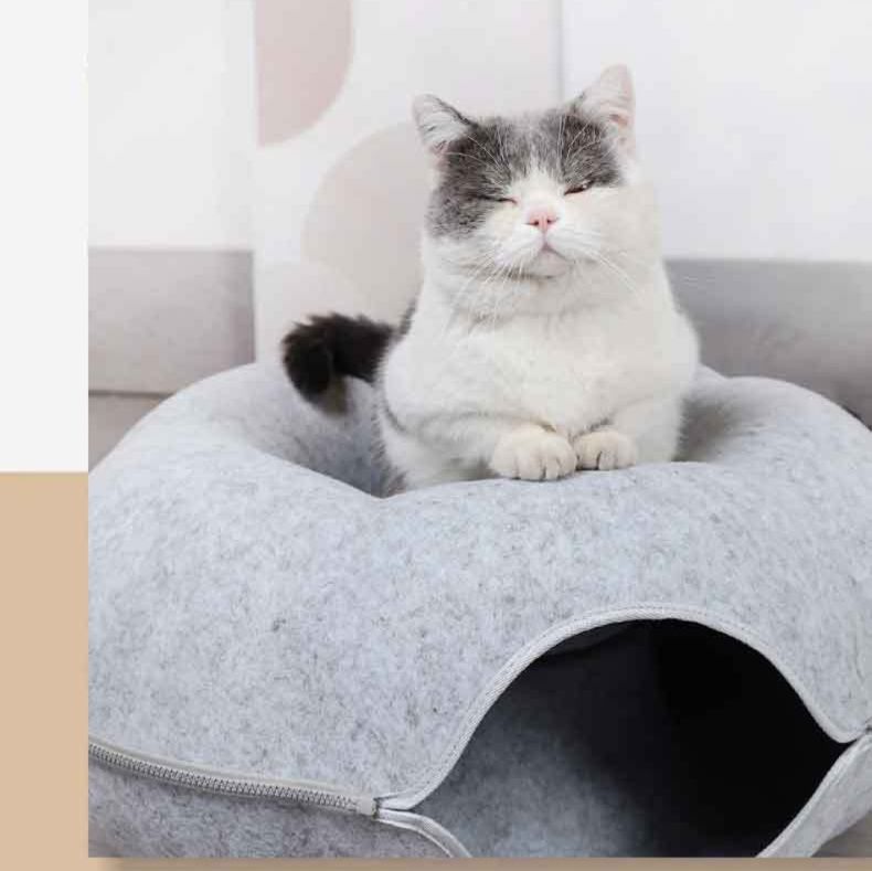 猫グッズ まるっと安心 猫用避難ドーナツベッド
