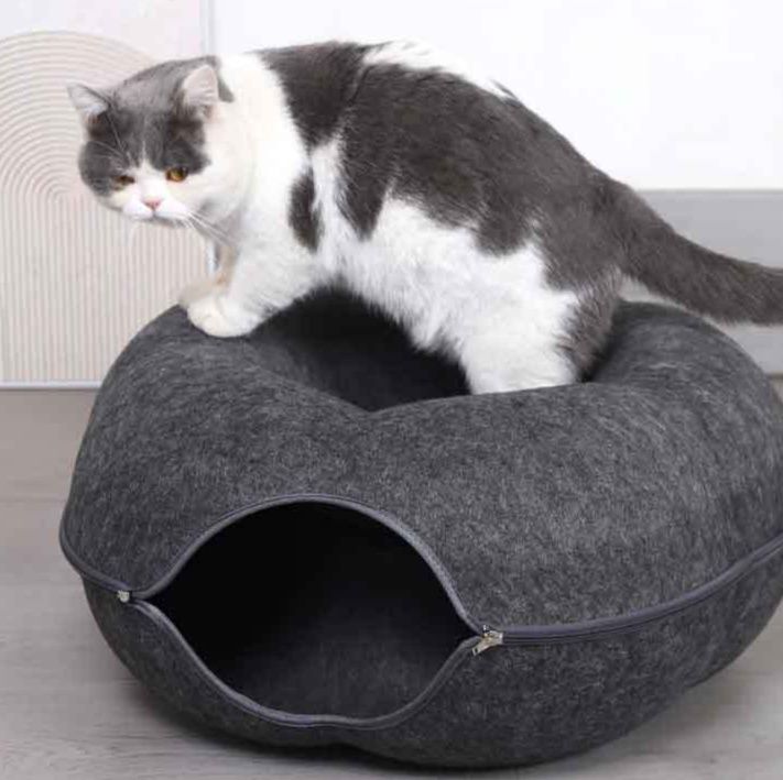 猫グッズ まるっと安心 猫用避難ドーナツベッド