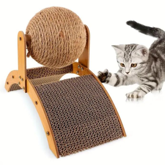 猫グッズ 運動不足解消グッズ 猫ちゃん専用回転式爪とぎ運動器
