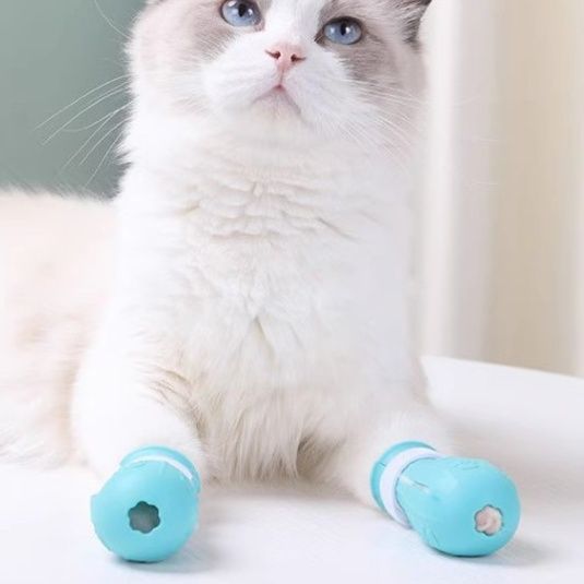 猫グッズ 防災グッズ 猫用防災足カバー調整式保護具