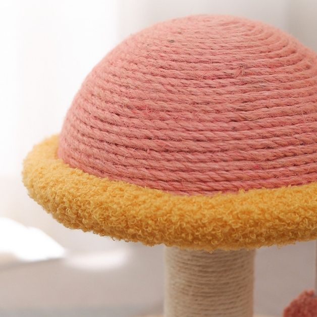 猫グッズ 運動不足解消グッズ 多機能きのこ型爪とぎタワー遊び場