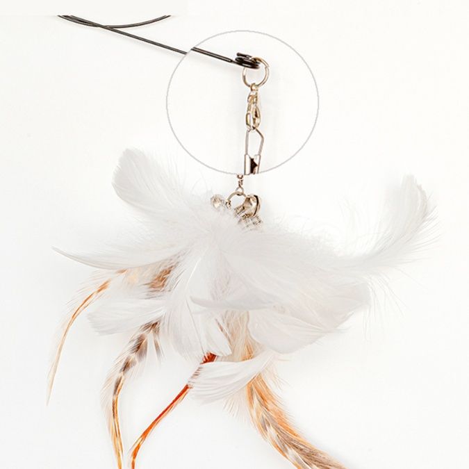 猫グッズ 運動不足解消グッズ 吸盤式羽毛じゃらし猫の狩猟本能刺激グッズ