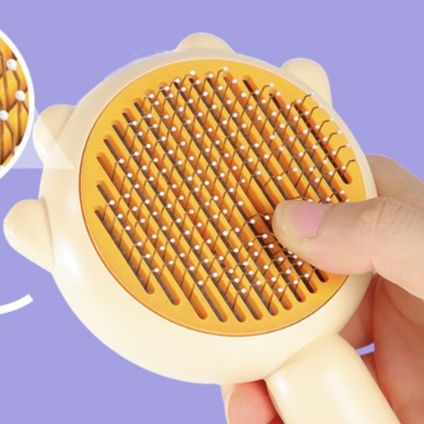 猫グッズ 抜け毛対策グッズ ワンプッシュまとめ取りブラシ