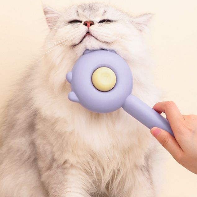 猫グッズ 抜け毛対策グッズ ワンプッシュまとめ取りブラシ