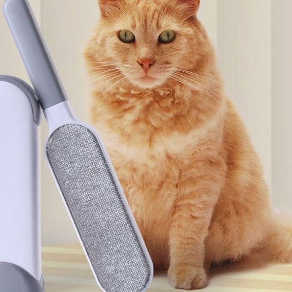 猫グッズ 抜け毛対策グッズ 猫毛クリーナー 両面式 収納台座