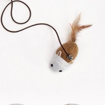 猫グッズ 運動不足解消グッズ 木製棒付き毛玉じゃらし猫遊び棒