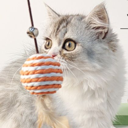 猫グッズ 運動不足解消グッズ 猫じゃらし釣り竿式羽根付きじゃれ玩具