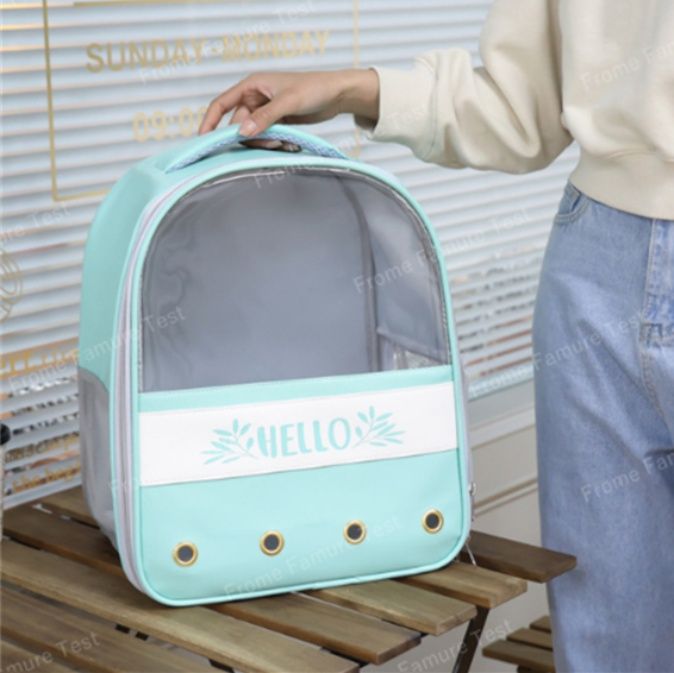 猫グッズ  猫用防災グッズ  透明窓付きキャリーバックパック 通気性抜群