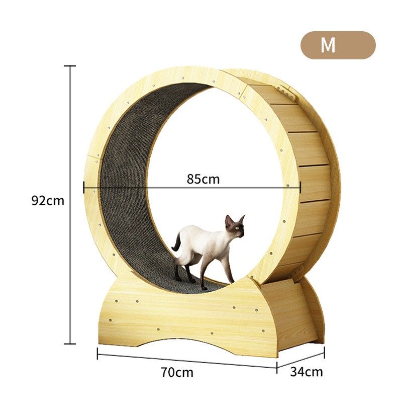 猫グッズ運動不足解消グッズ爪とぎ付き木製回転式車輪