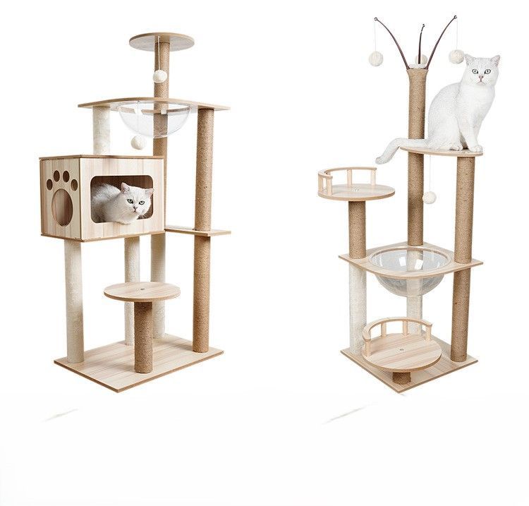 猫グッズ運動不足解消グッズ多段式木製タワー