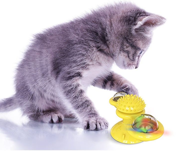 猫グッズ 回転風車型猫じゃらし多機能遊び台