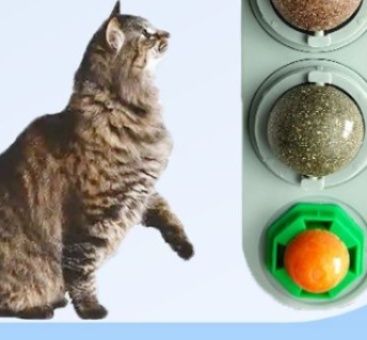 猫グッズ 猫ちゃん歯磨き回転ボール三個セット