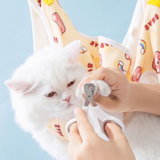 猫グッズ 猫用爪切り補助ハンモック付き安全爪切りセット