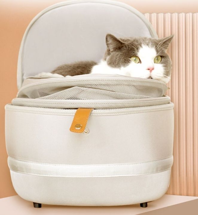 猫グッズ 通気性抜群 猫用防災キャリーバッグ 折り畳み式
