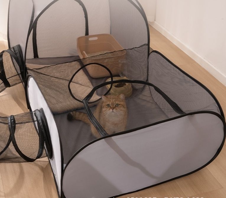 猫グッズ 猫用立体迷路式運動空間テント