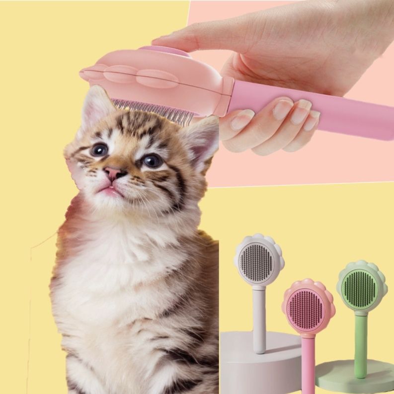 猫グッズ 3機能ミストブラシ 清潔マッサージ毛並み整え