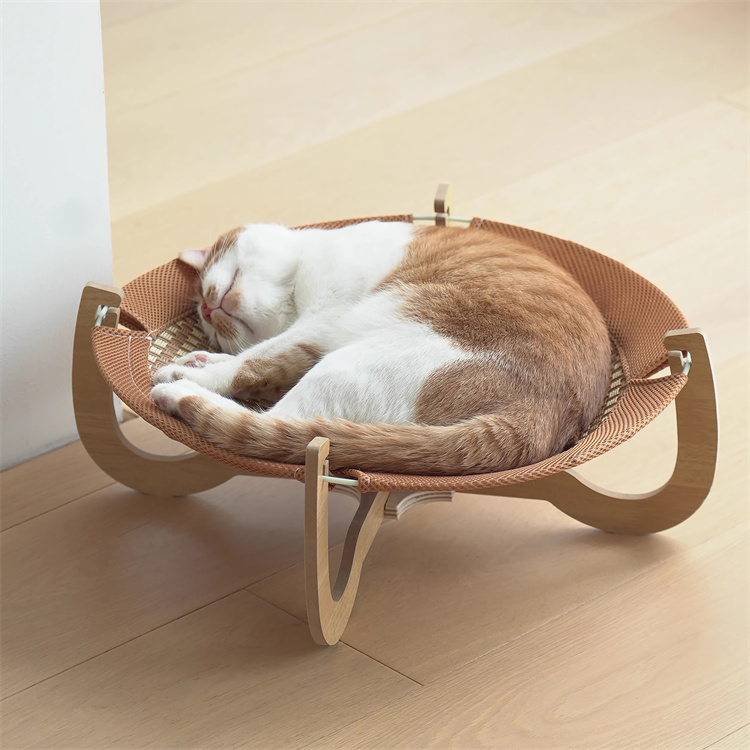 猫グッズ 猫用木製吊り床 涼席ハンモック 運動不足解消グッズ