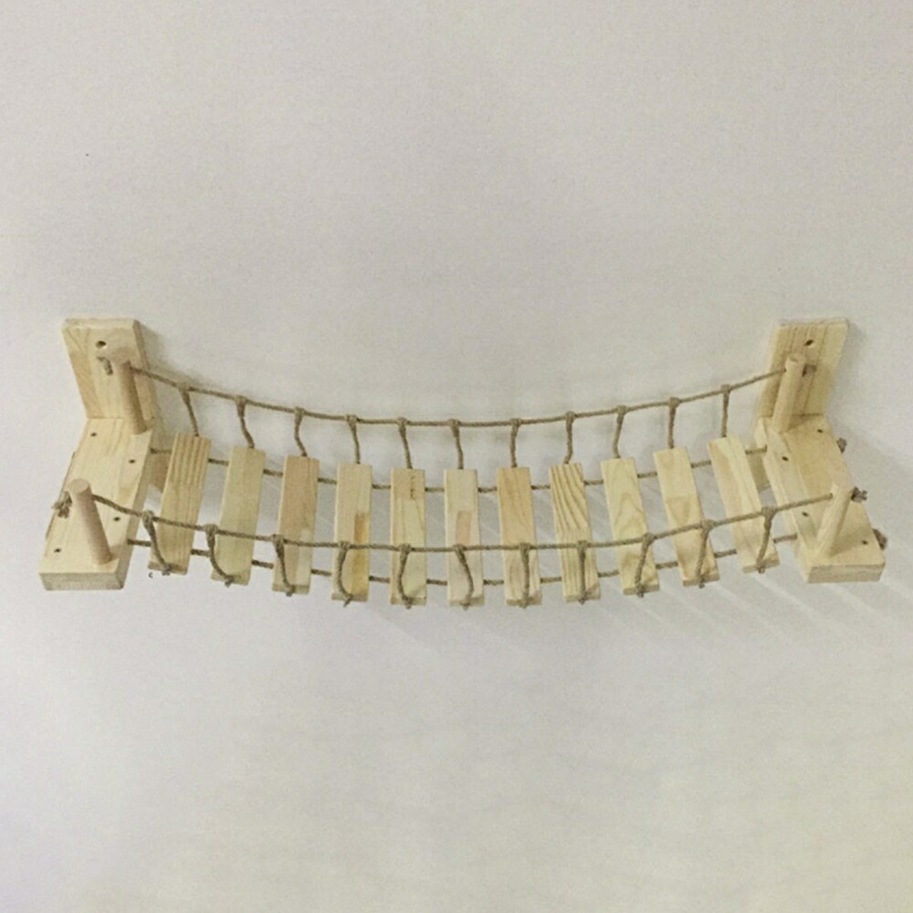 猫グッズ 猫用壁付け吊り橋はしご 運動不足解消グッズ