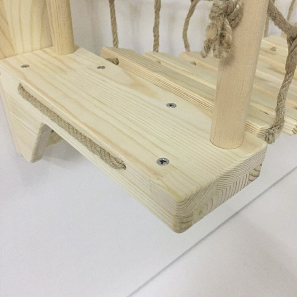 猫グッズ 猫用壁付け吊り橋はしご 運動不足解消グッズ