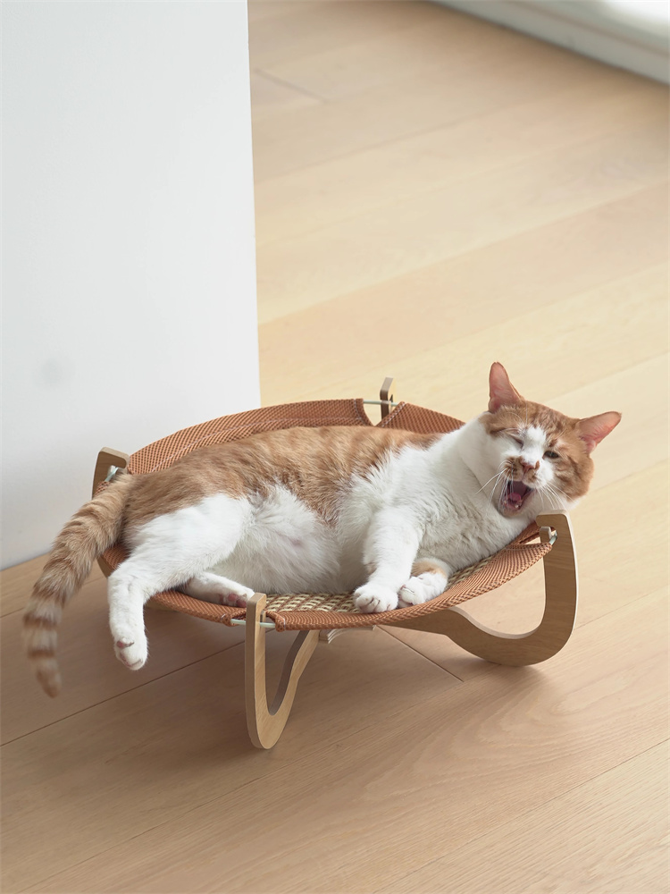 猫グッズ 猫用木製吊り床 涼席ハンモック 運動不足解消グッズ