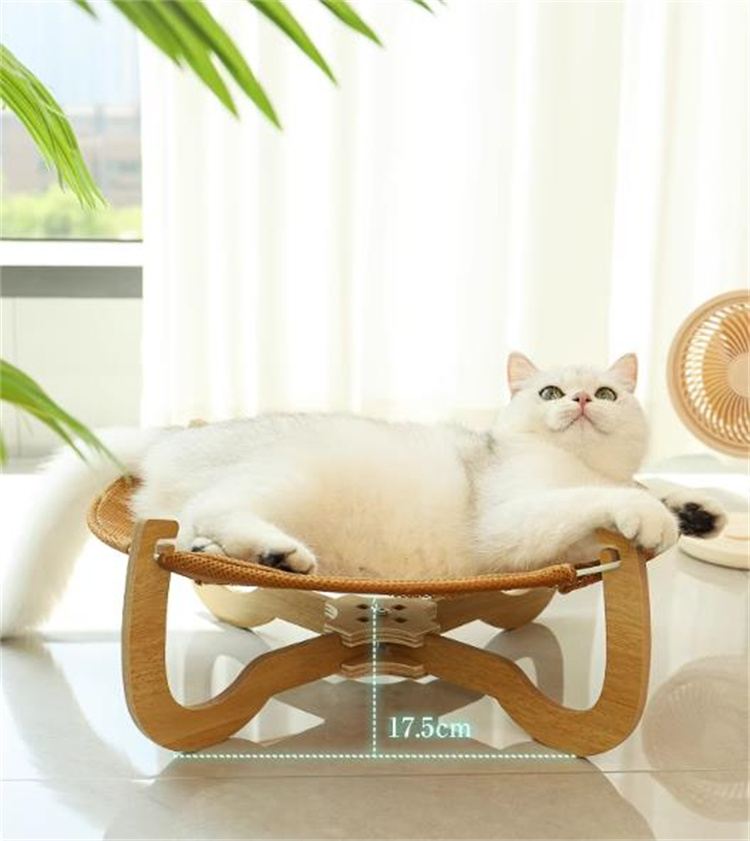 猫グッズ 猫用木製吊り床 涼席ハンモック 運動不足解消グッズ