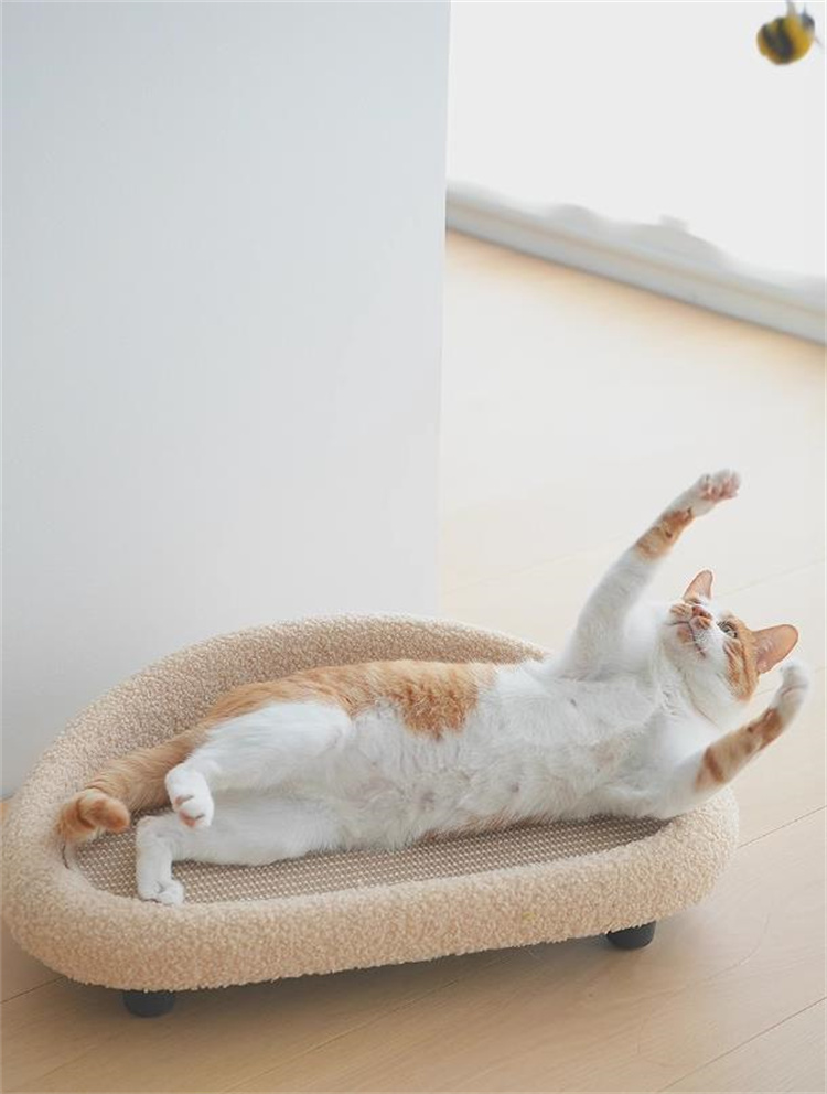 猫グッズ 防災対応猫用爪とぎマット付きソファーベッド