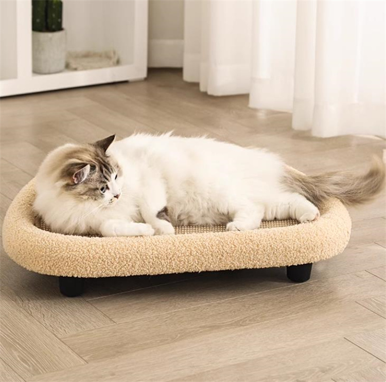 猫グッズ 防災対応猫用爪とぎマット付きソファーベッド