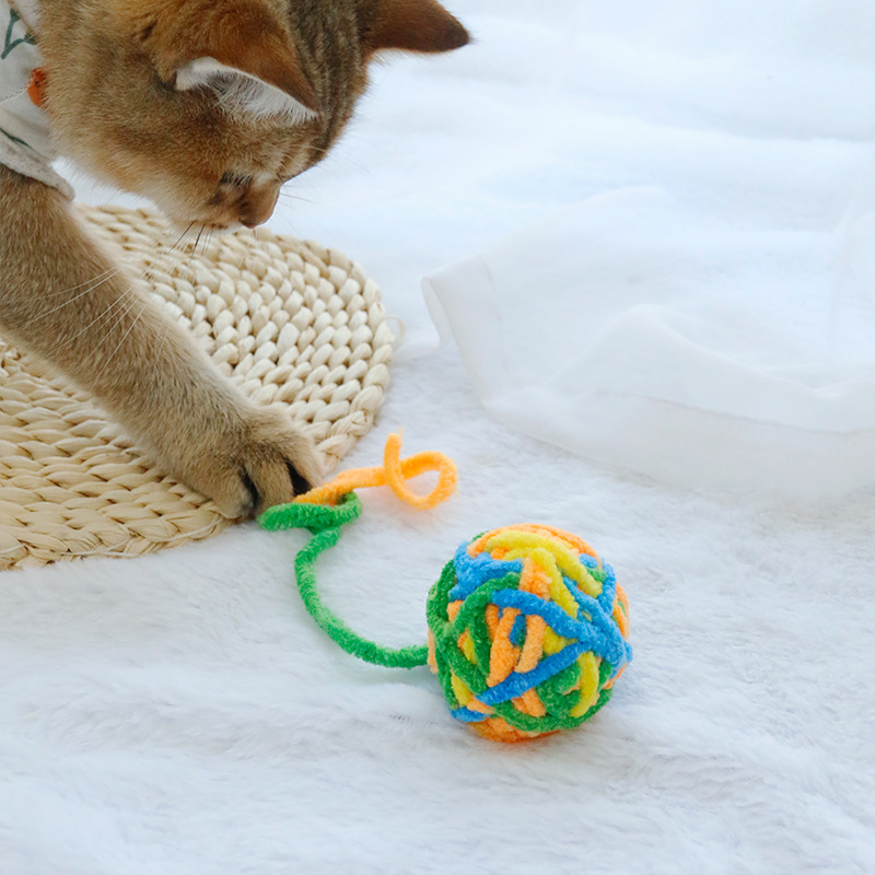 猫グッズ もこもこ毛糸ボール 猫の遊び玉