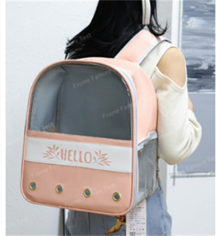 猫グッズ  猫用防災グッズ  透明窓付きキャリーバックパック 通気性抜群