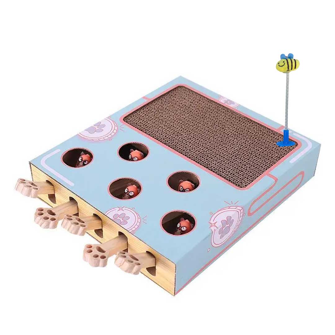 猫グッズ 猫用もぐらたたき爪とぎ一体型運動不足解消おもちゃ