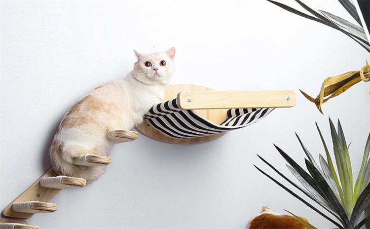 猫グッズ 防災対応 実木製壁掛け猫用爪とぎ台 ジャンプ遊具