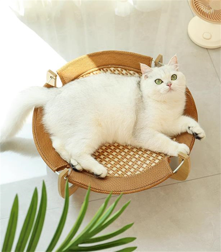 猫グッズ 猫用木製吊り床 涼席ハンモック 運動不足解消グッズ