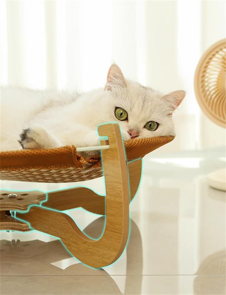 猫グッズ 猫用木製吊り床 涼席ハンモック 運動不足解消グッズ
