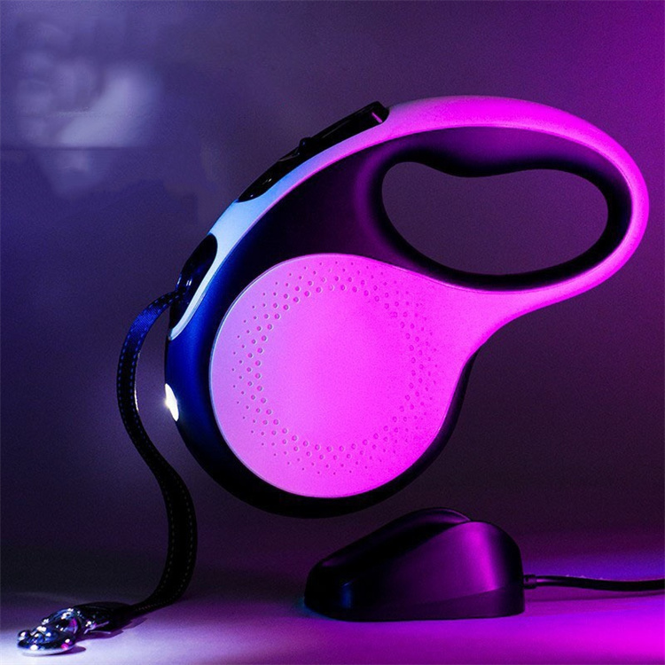 猫グッズ 防災グッズ 大型犬用自動伸縮リード 発光機能付き