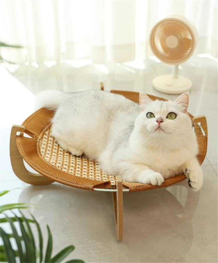 猫グッズ 猫用木製吊り床 涼席ハンモック 運動不足解消グッズ