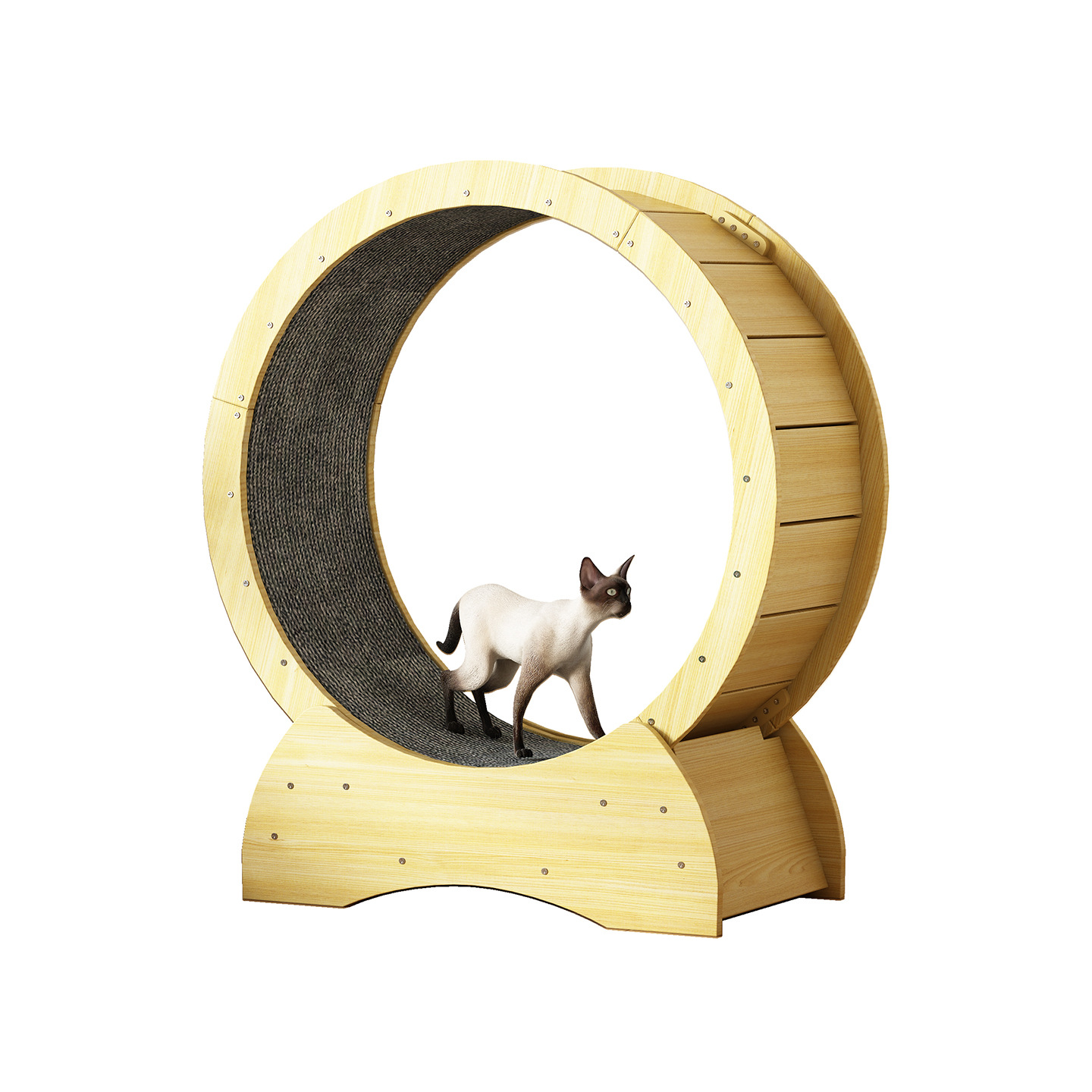 猫グッズ運動不足解消グッズ爪とぎ付き木製回転式車輪