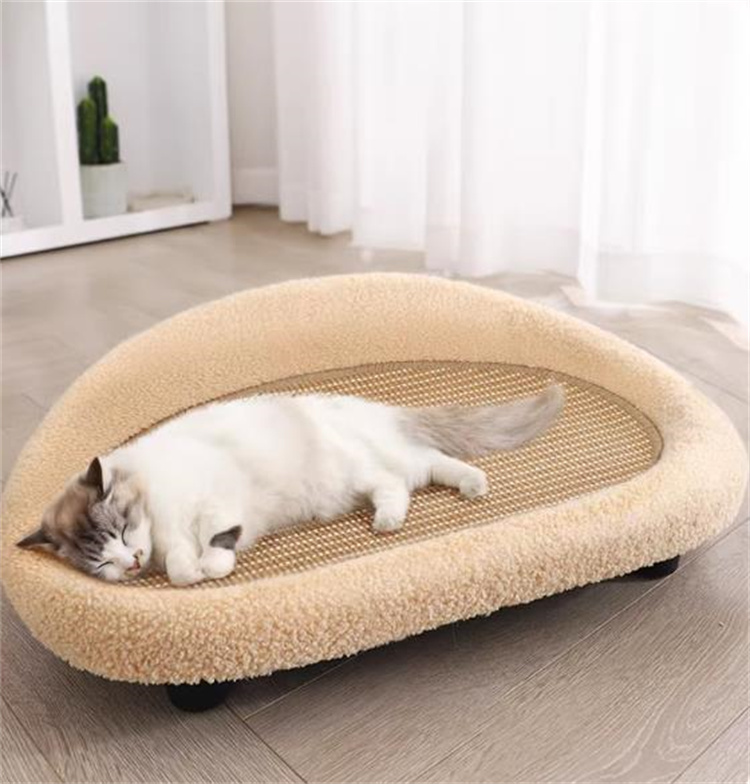 猫グッズ 防災対応猫用爪とぎマット付きソファーベッド