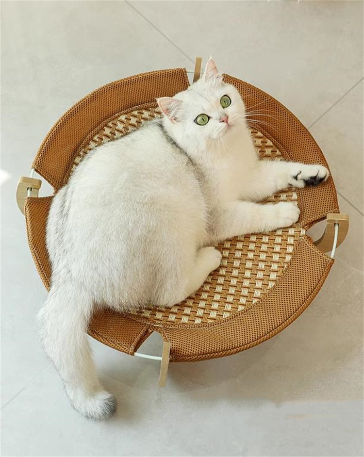 猫グッズ 猫用木製吊り床 涼席ハンモック 運動不足解消グッズ