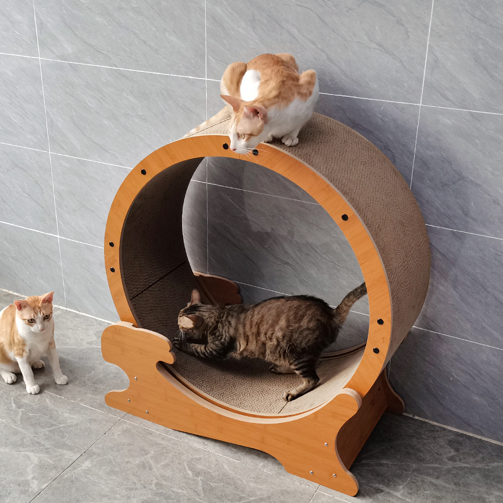 猫グッズ 運動不足解消グッズ ぐるり猫ハウス 爪研ぎ回転輪