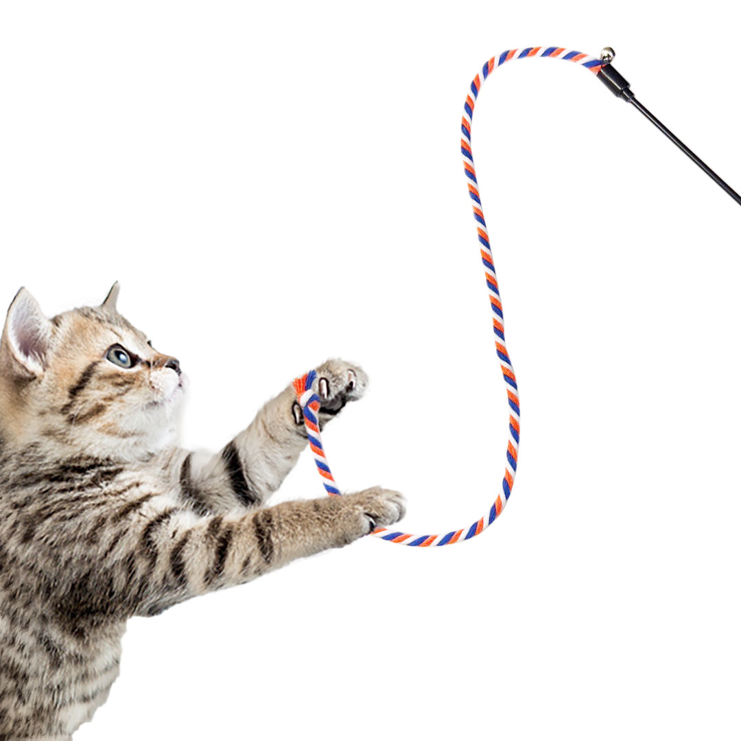 猫グッズ 猫じゃらし 運動不足解消 鈴付き ロング紐 全3色